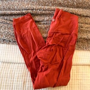 Orange Lululemon Aligns size 6 EUC